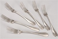 Set of Six Austro-Hungarian Silver Forks,