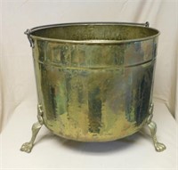 Large Brass Paw Footed Planter.