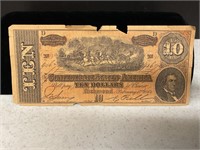 Confederate $10 bill February 1864