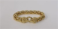 Lion Head Miami Cuban Gold Link Chunky Bracelet