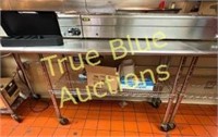 Rolling Stainless Prep Tables with Undershelves