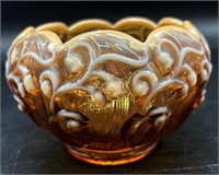 Fenton Cameo Opal Water Lily Rose Bowl