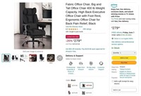 B5141  Fabric Big  Tall Office Chair 400 lb Hig