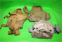 3 Canvas Bags with US Military Gas Masks