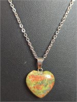 Stainless steel 18-in necklace with heart