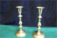 Pair of Brass Stick Candleholders