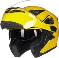 ILM Motorcycle Flip up Helmet DOT (L  Yellow)
