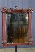 19th C Continental Mirror Carved & Painted Mirror