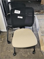2- folding office chairs (1-missing wheel)