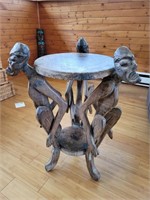 Hand Carved African Style Side Table