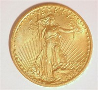 Saint Gaudens 1908 US Double Eagle $20 Gold Coin;