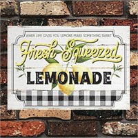 Retro Metal Tin Sign  12X8-In  Fresh Lemonade
