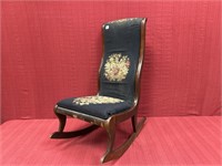 Empire low seat slipper rocker in horse hair and