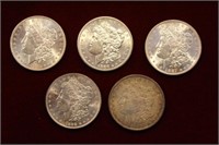 5 Morgan Silver Dollar lot 1885-1889
