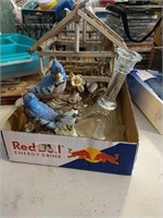 Box Lot - Blue Jays Figurine, Candle Holder &