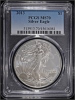 2013 AMERICAN SILVER EAGLE PCGS MS70