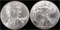 (2) 2001 AMERICAN SILVER EAGLES