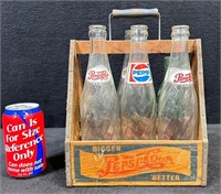 Vintage Pepsi Cola Carrier with Bottles-Lot