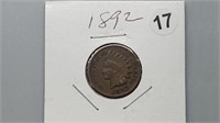 1892 Indian Head Cent rd1017