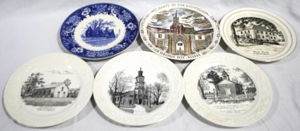 6 Assorted Vintage Transferware Plates