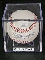 Autographed w/ COA 1974 Whitey Ford Baseball, +