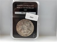 Genuine 1889 UNC 90% Silver Morgan $1