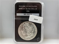 Genuine 1886 UNC 90% Silver Morgan $1