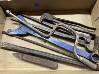 Punch, Chisel. Large Pinchers, Fencing Tool,