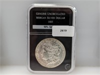 Genuine 1885 UNC 90% Silver Morgan $1