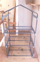 Metal 3 shelf shelving unit, 27" x 19" x 50"