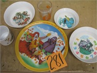 Kids Dishes - Raggedy Ann, McDonalds, etc