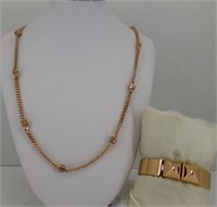 Michael Kors Rose Gold Necklace & Bangle