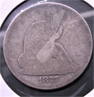 1877 S SEATED HALF DOLLAR AG