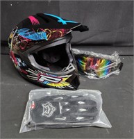 Motocross helmet,goggles, and gloves