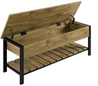 Open-Top Storage Bench with Shoe Shelf