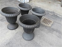 Four Resin Garden Urns