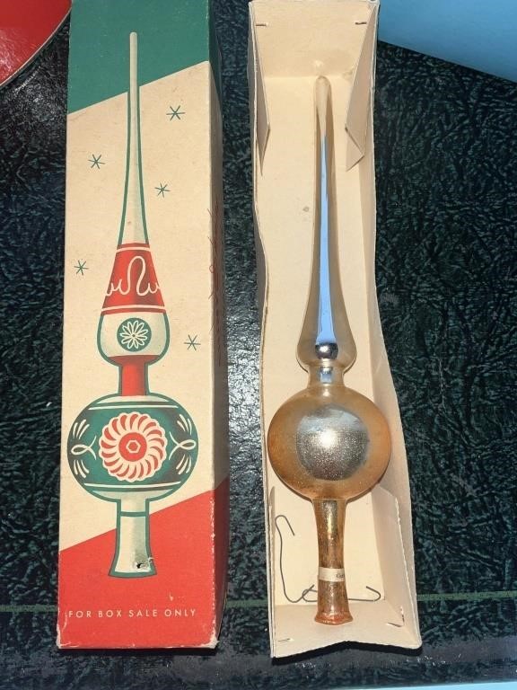 Shiny Brite tree topper in original box &