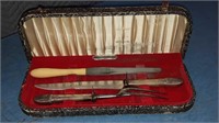 Antique Community Plate carving set in case