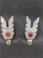 Pair of Vintage Goodrich Bicycle Plate Toppers
