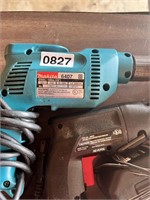 Makita corded drill and Craftsman cordless drill.