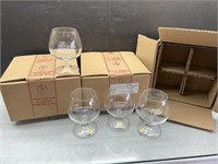 12 Asbach Uralt etched Cognac Glasses, W. Germany