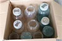 Box lot of large vintage mason jars