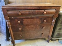 Antique  5 Drawer Wooden Chest