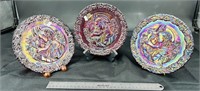 3 Ruby Carnival Mothers Day Plates