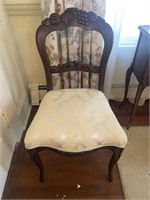 C 1930 Mahogany Carved Empire Parlor Chair
