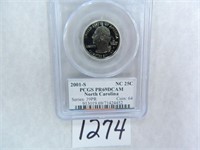 SEVEN (7) 2001-S North Carolina Quarter PCGS Grade