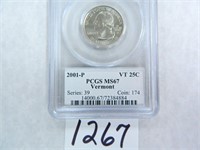 2001-P Vermont Quarter PCGS graded MS67