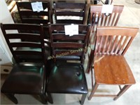4 padded dining chairs, 2 bar stools- chairs-
