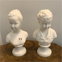 WHITE PAIR OF ANDREA BUSTS