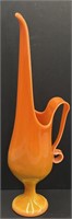 Stretch Art Glass Vase Orange MCM